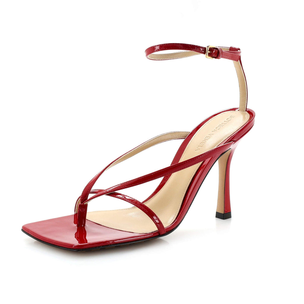 Women's Stretch Strap Heeled Sandals Leather