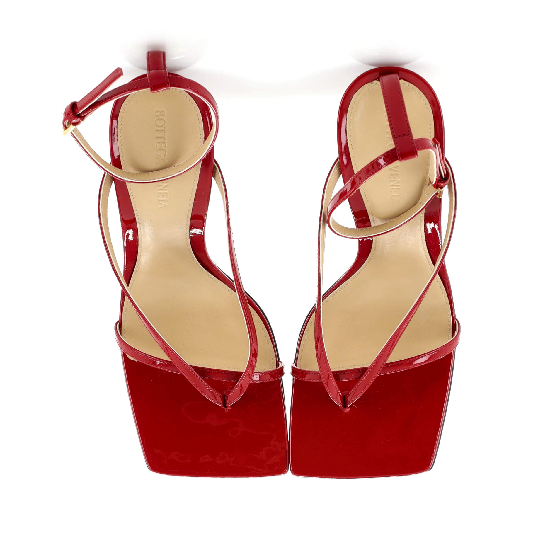 Women's Stretch Strap Heeled Sandals Leather