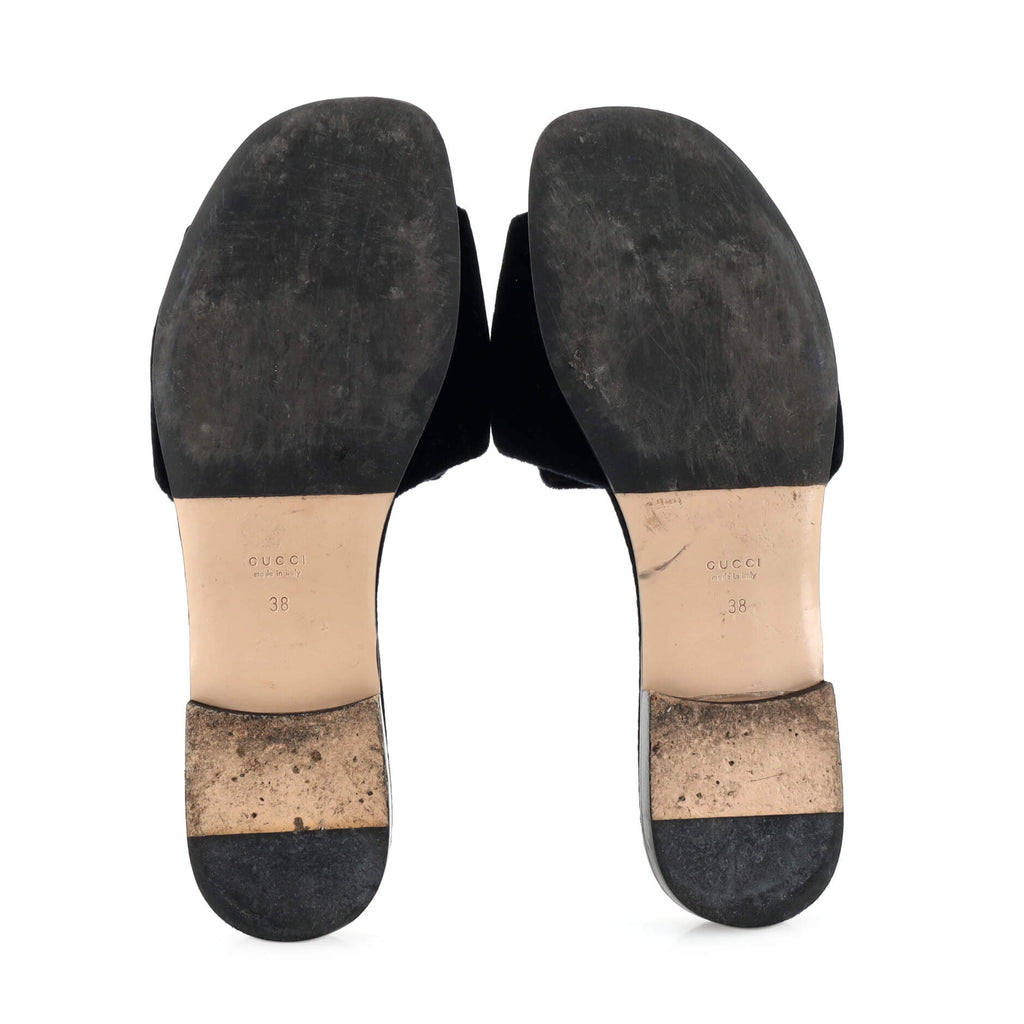 Women's Madelyn Slide Sandals Velvet with Crystals