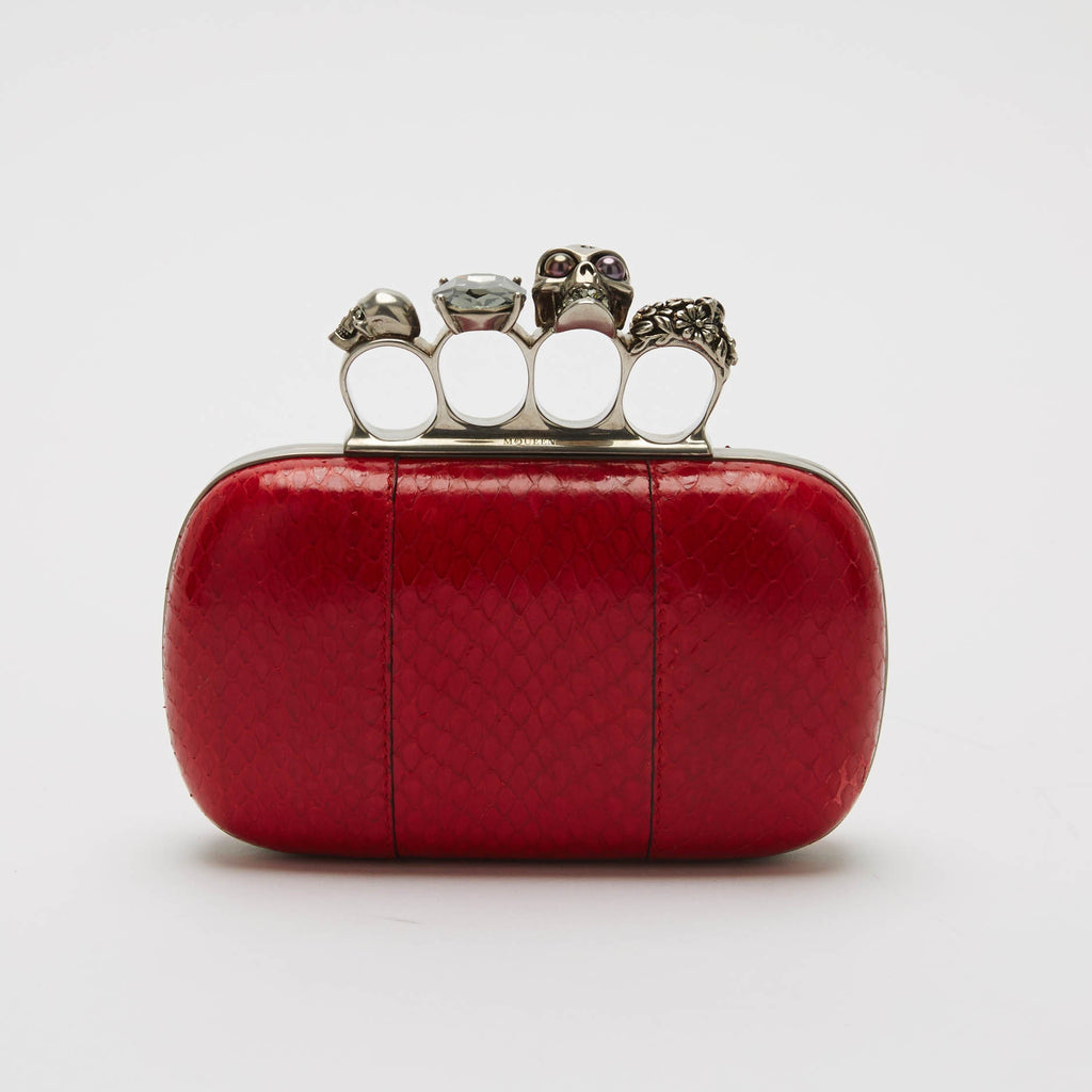 Knuckle Clutch Snakeskin Square