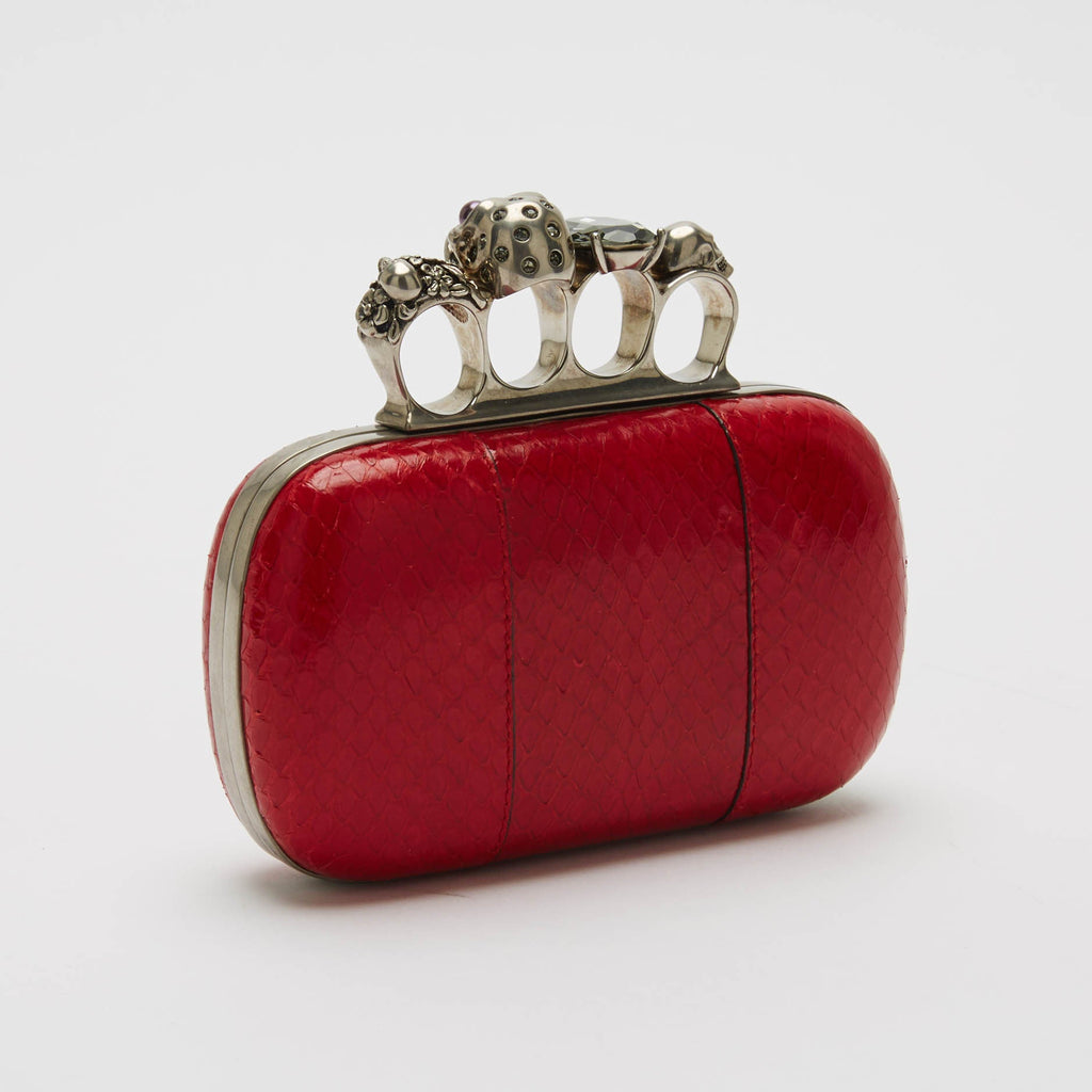 Knuckle Clutch Snakeskin Square