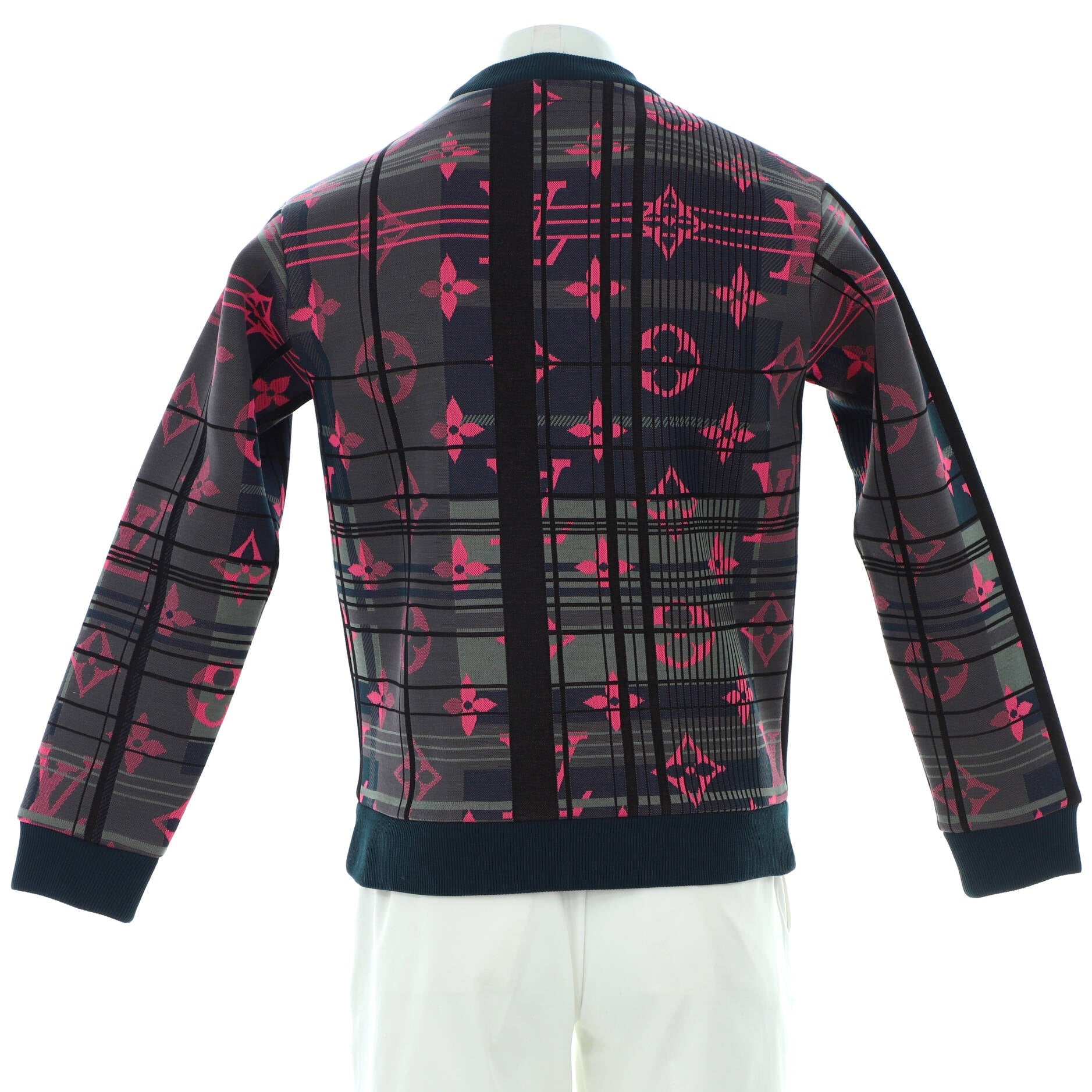 Men's Madras Monogram Jacquard Sweater Cotton Blend