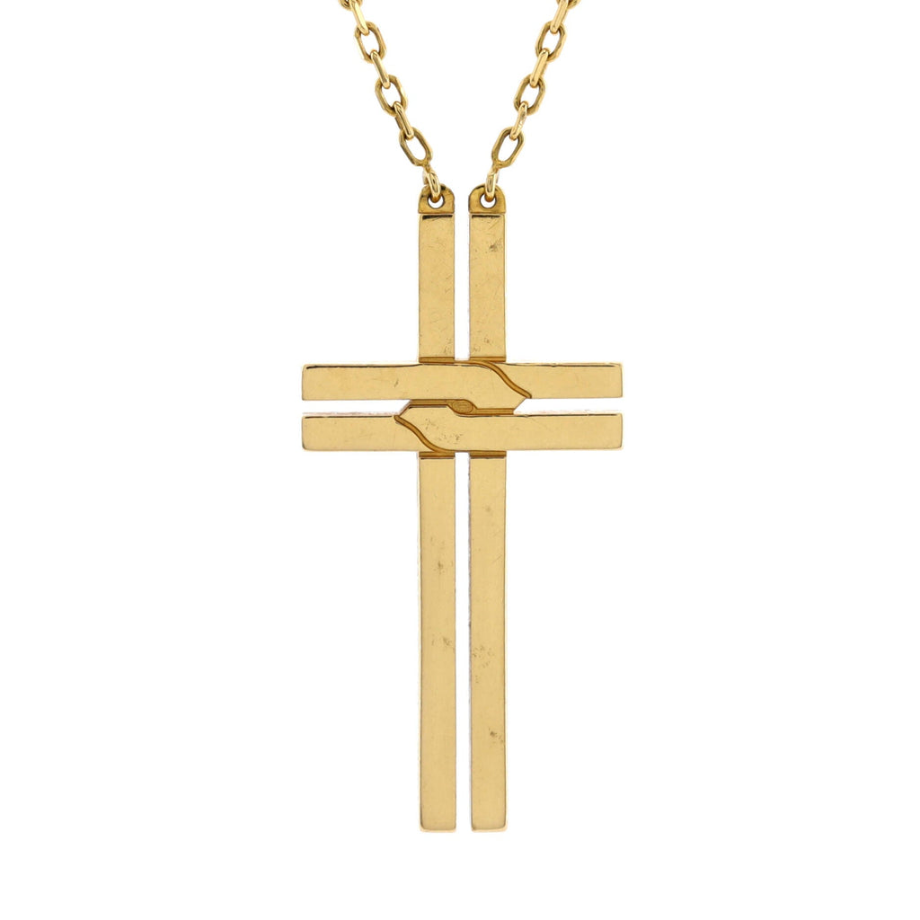 Cross Pendant Necklace 18K Yellow Gold