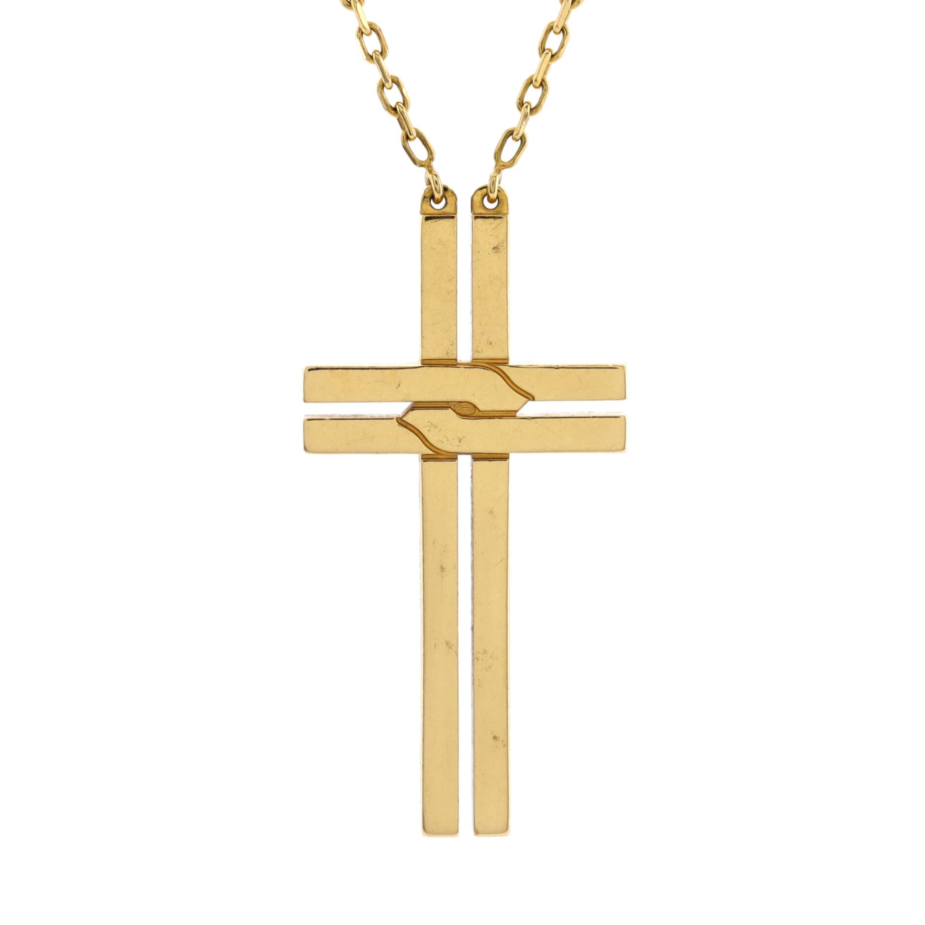 Cross Pendant Necklace 18K Yellow Gold