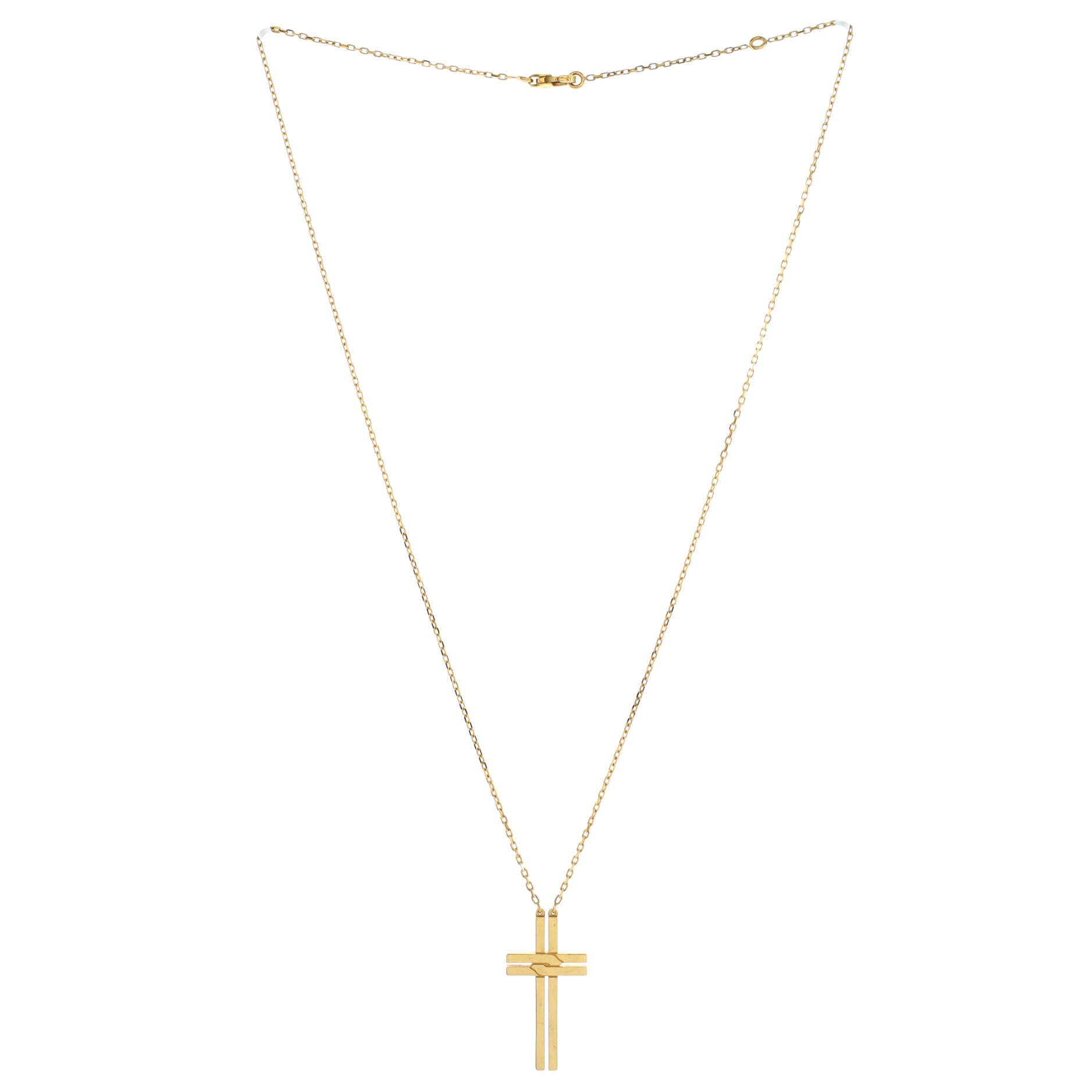 Cross Pendant Necklace 18K Yellow Gold