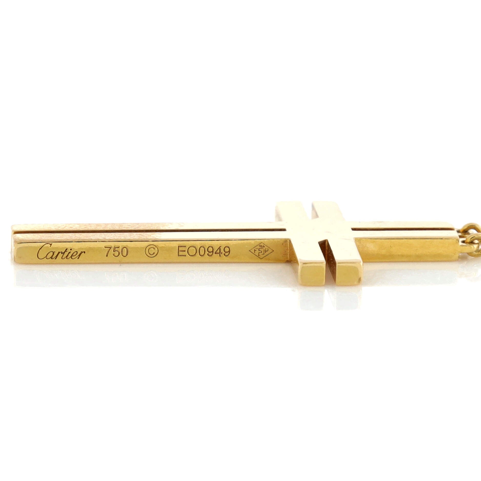 Cross Pendant Necklace 18K Yellow Gold