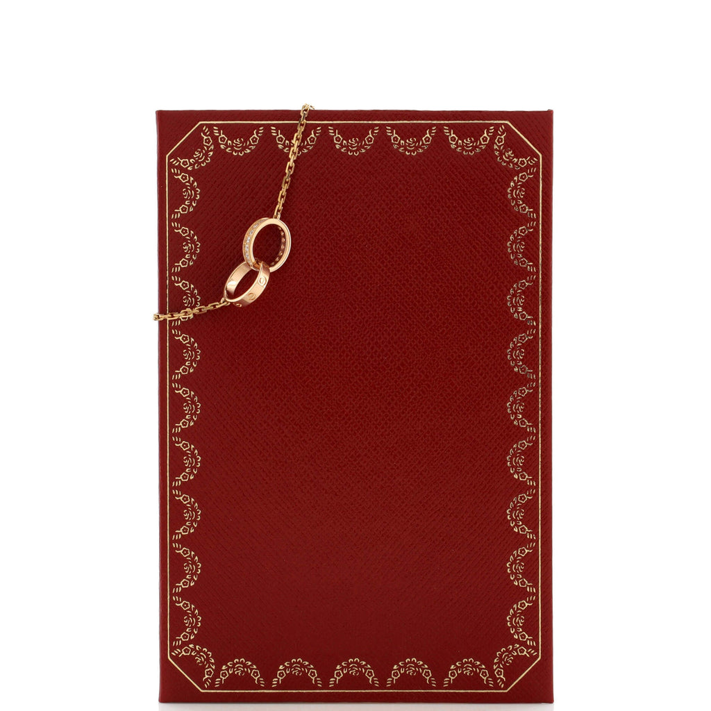 Love Interlocking Necklace 18K Rose Gold with Diamonds