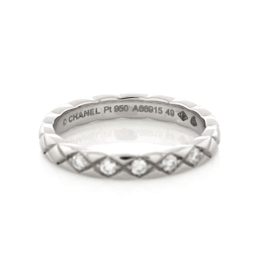 Coco Crush Ring Platinum with 5 Diamonds Mini