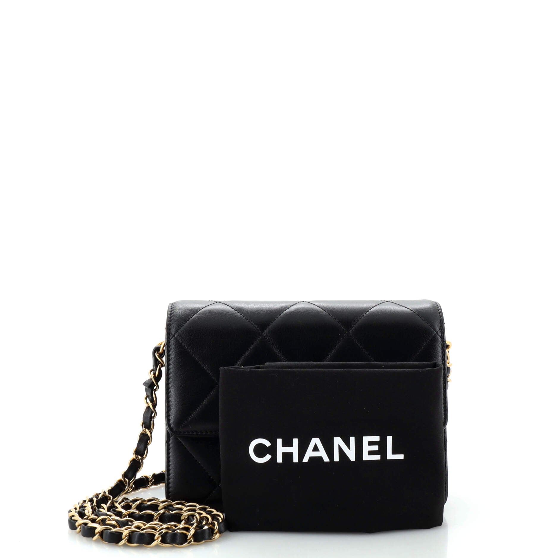 Crystal Geometric Frame CC Flap Bag Quilted Calfskin Mini