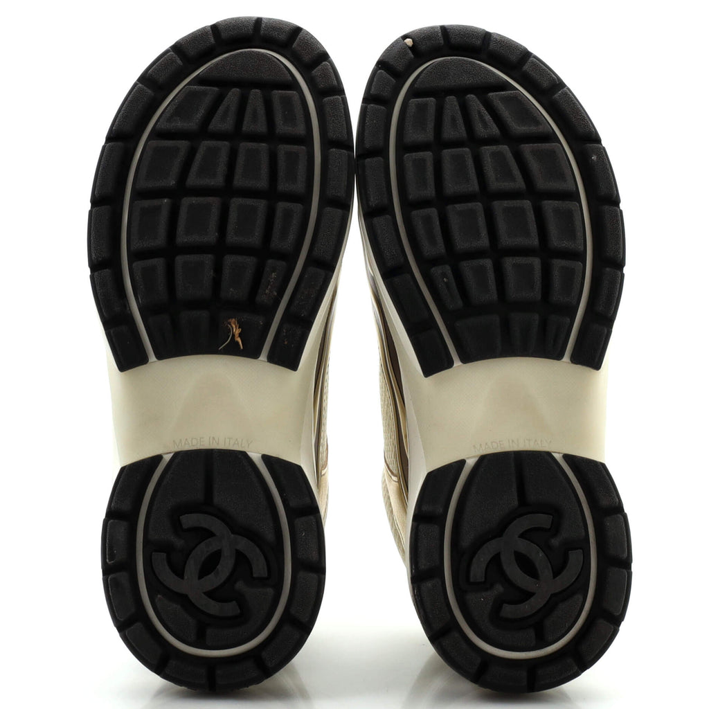 Women's CC Low-Top Sneakers Fabric and Laminated Leather