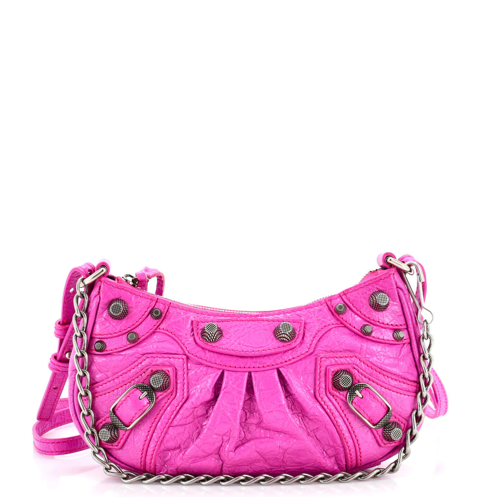 Le Cagole Giant Studs Shoulder Bag Leather Mini