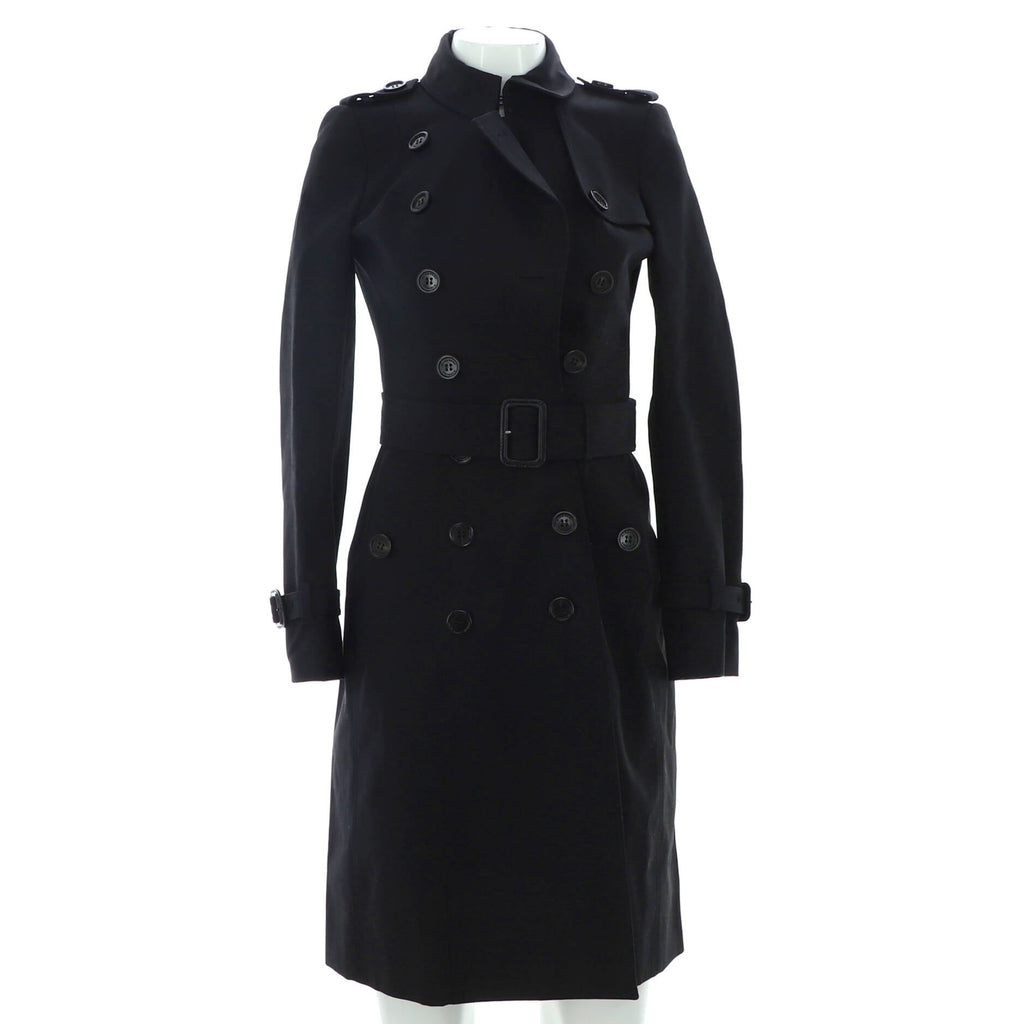 Women's Double Breasted Belted Mid-Length Trench Coat Cotton