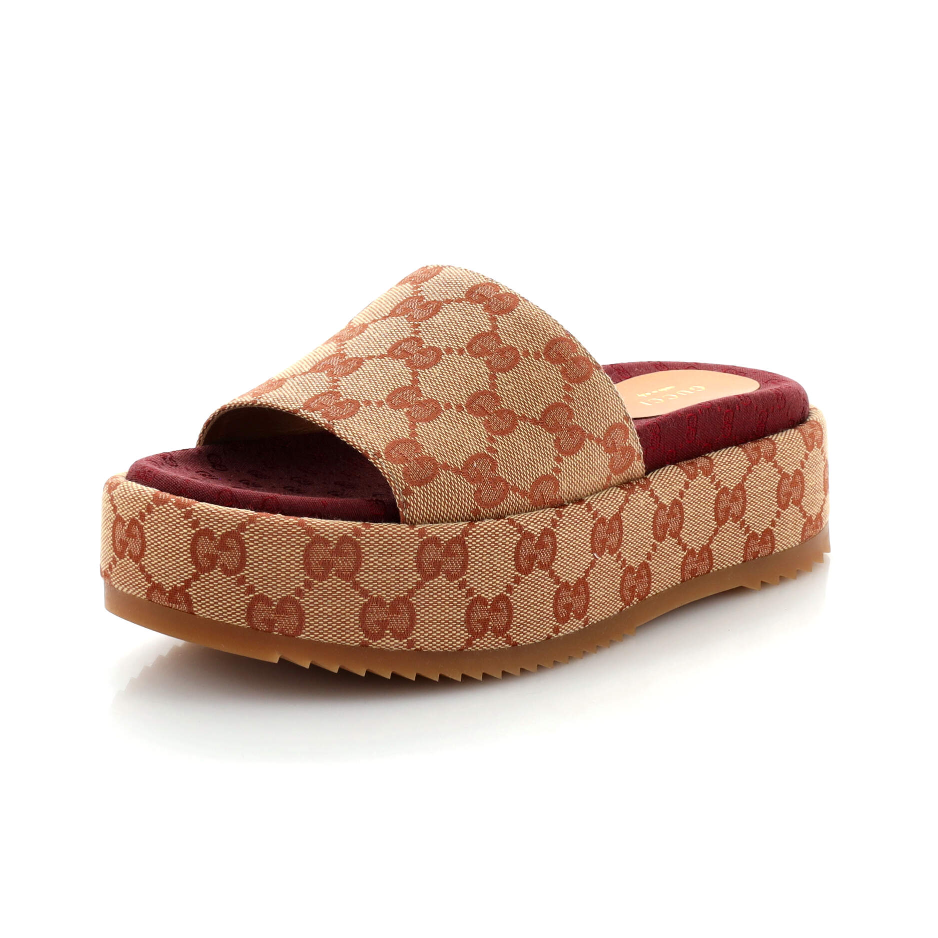 Women's Angelina Platform Slide Sandals GG Canvas