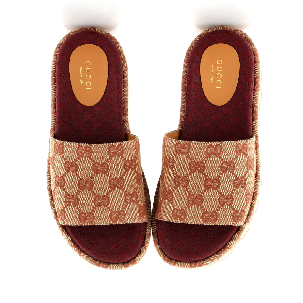 Women's Angelina Platform Slide Sandals GG Canvas