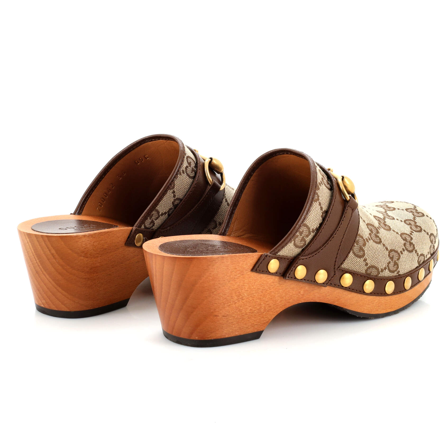 Women's Stann Horsebit Clogs GG Canvas with Leather