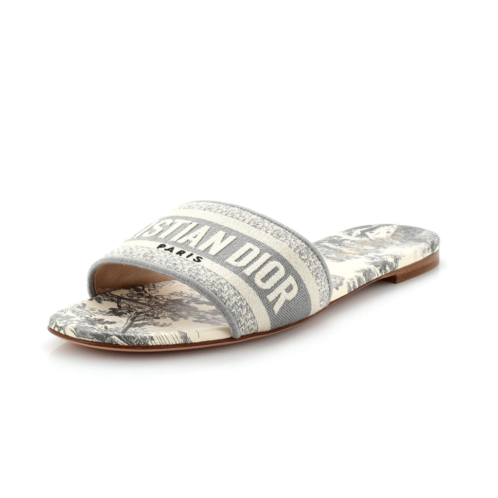 Women's Dway Flat Sandals Embroidered Canvas