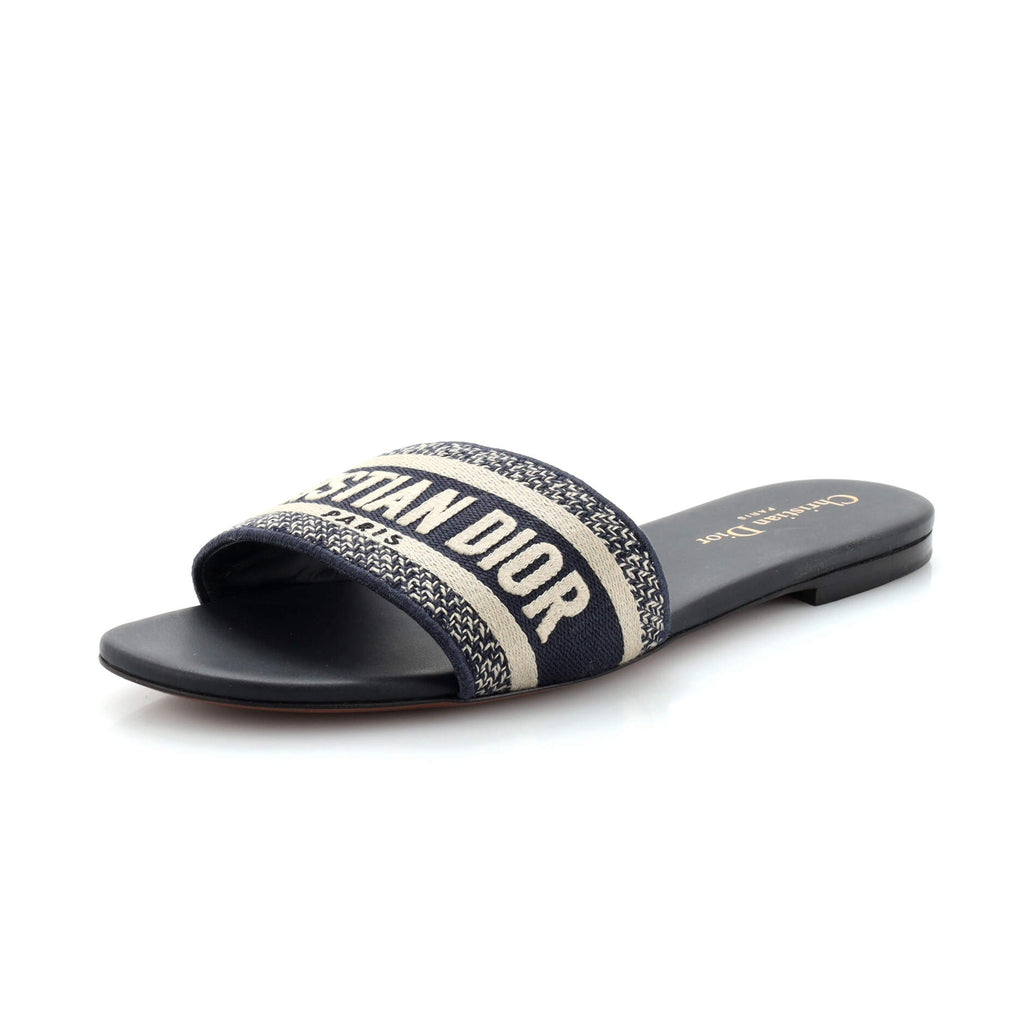Women's Dway Flat Sandals Embroidered Canvas