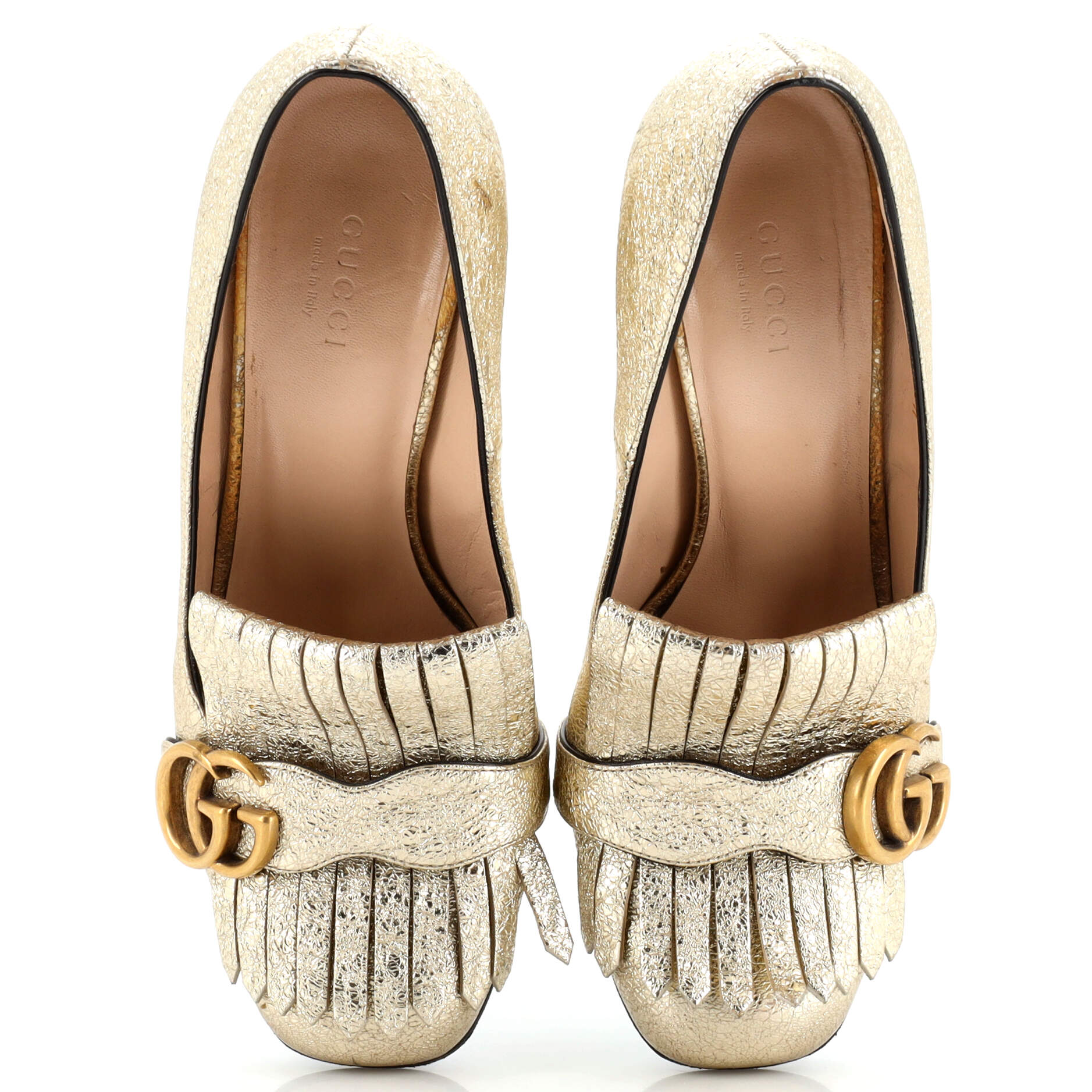 Women's GG Marmont Fringed Pumps Leather