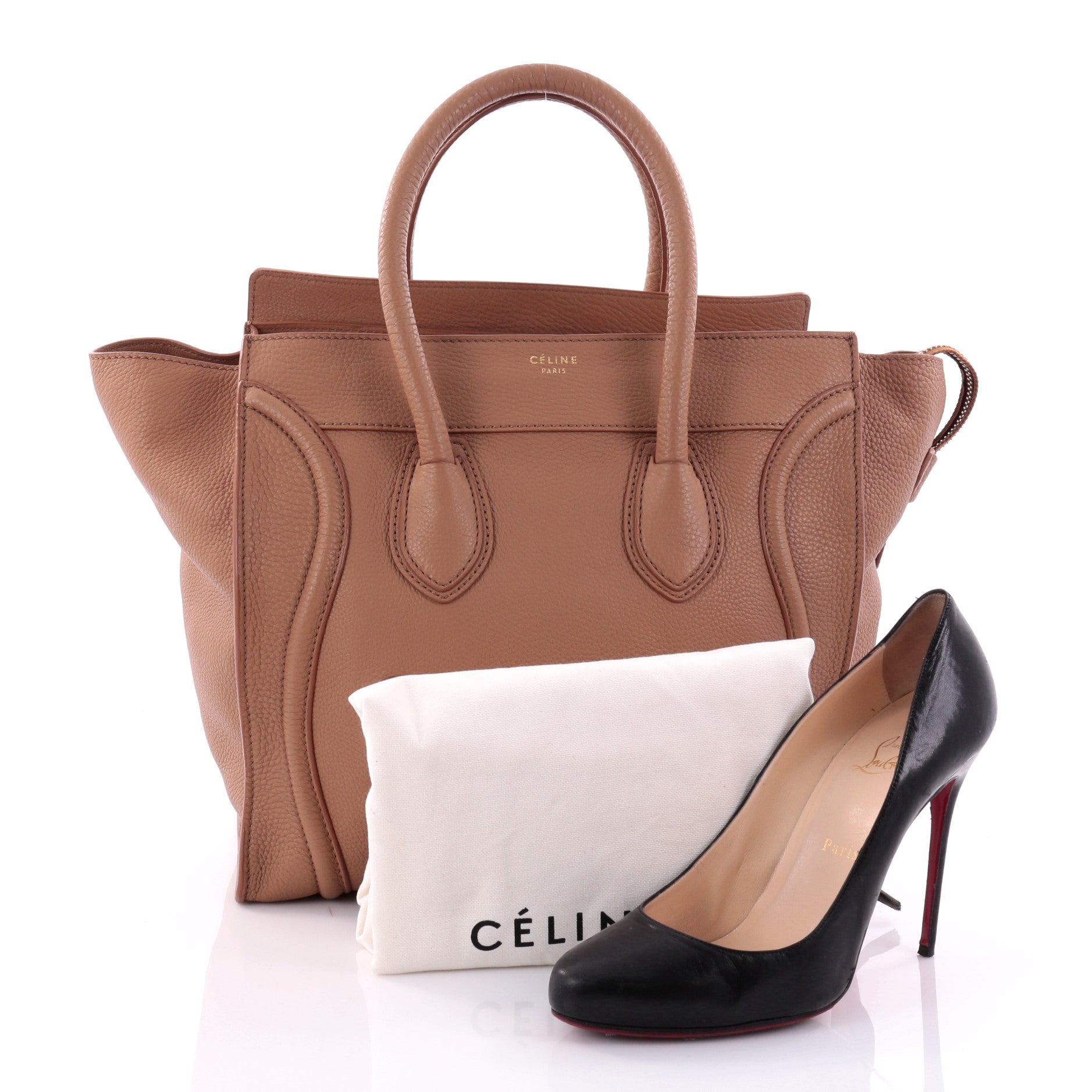 Luggage Handbag Grainy Leather Mini
