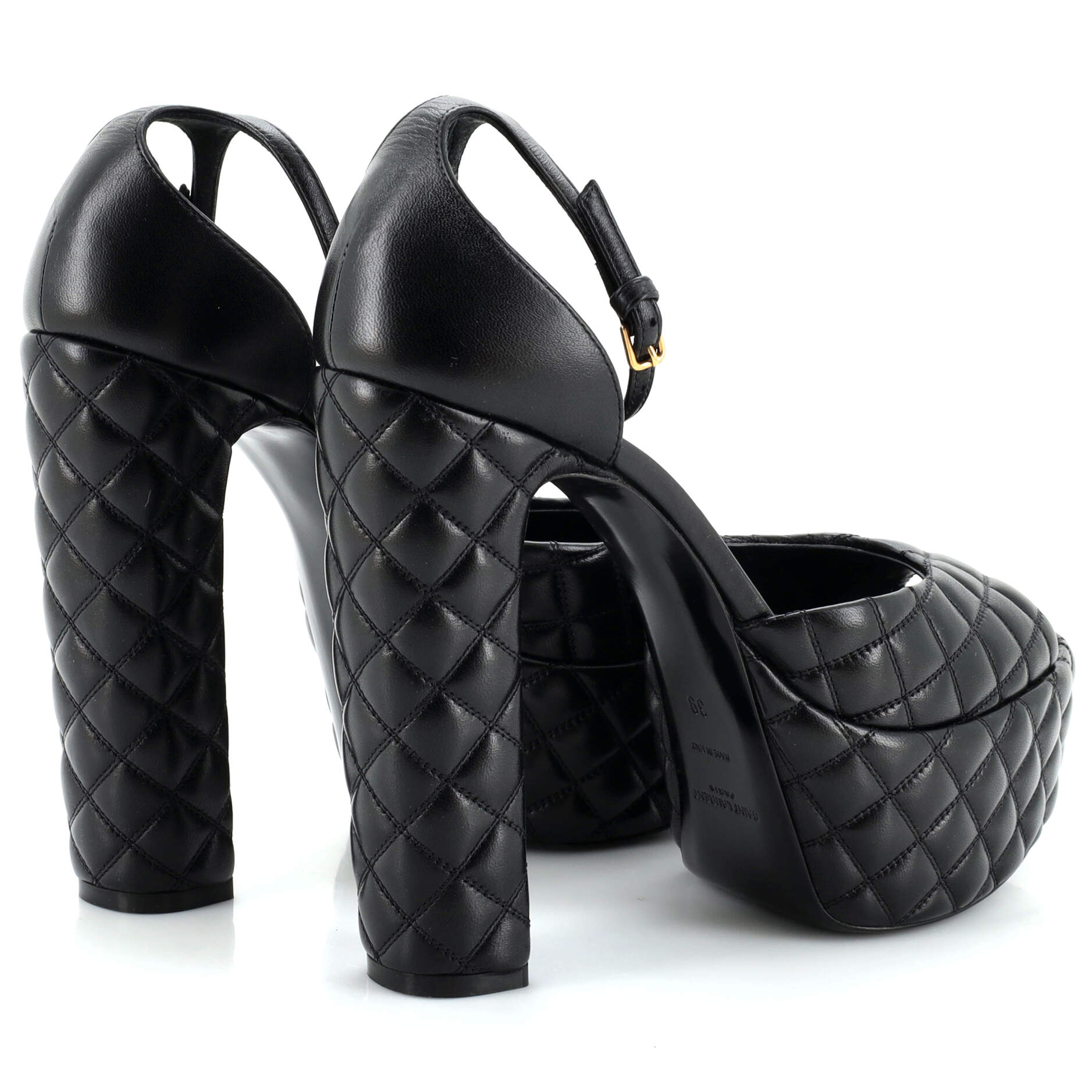 Women's Jodie Platform Heeled Sandals Quilted Leather