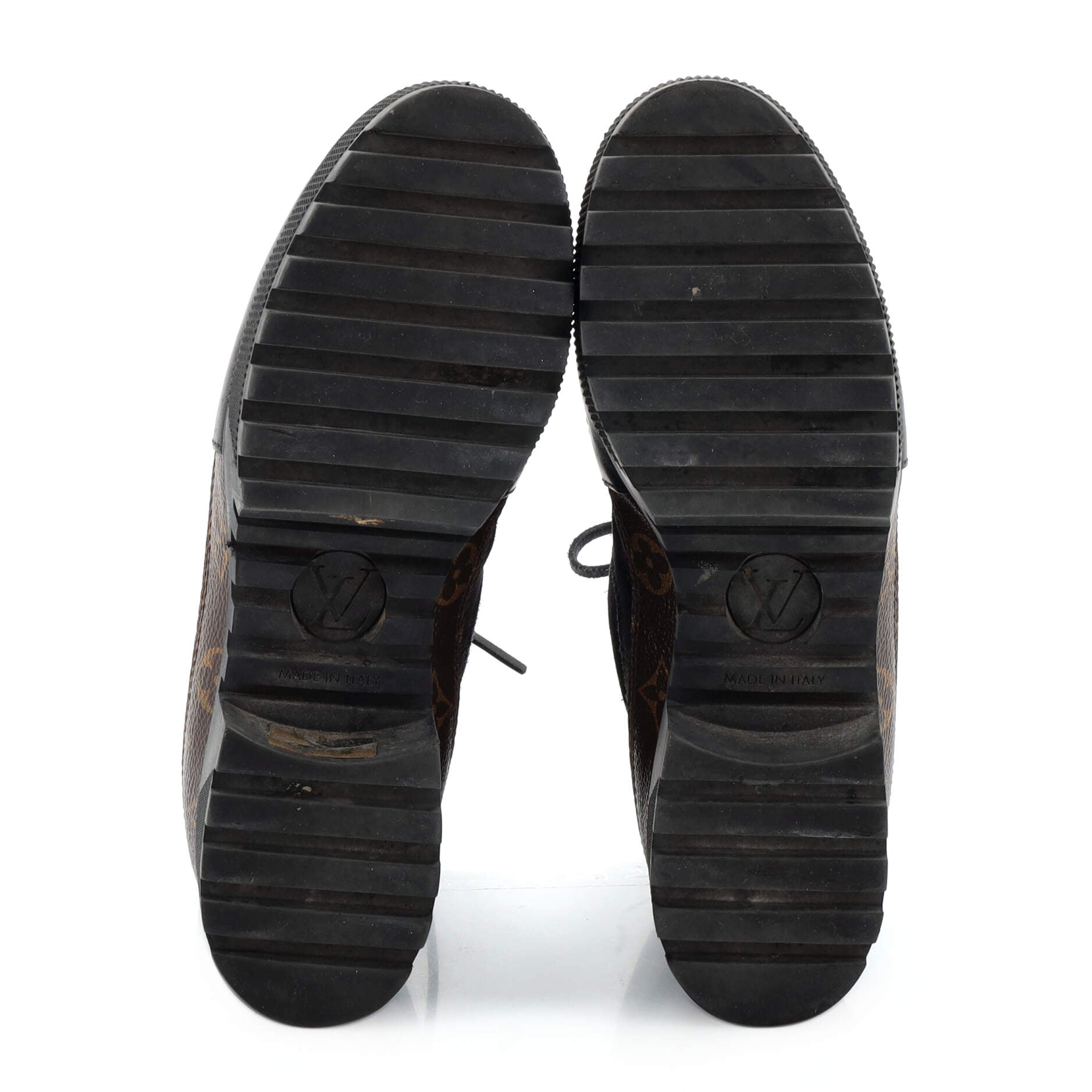 Women's Laureate Platform Desert Boots Suede with Monogram Canvas