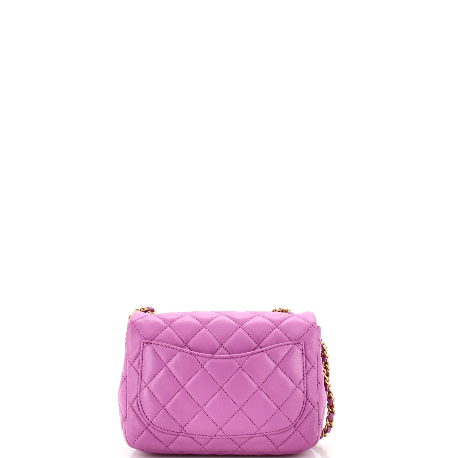 Pearl Crush Square Flap Bag Quilted Lambskin Mini