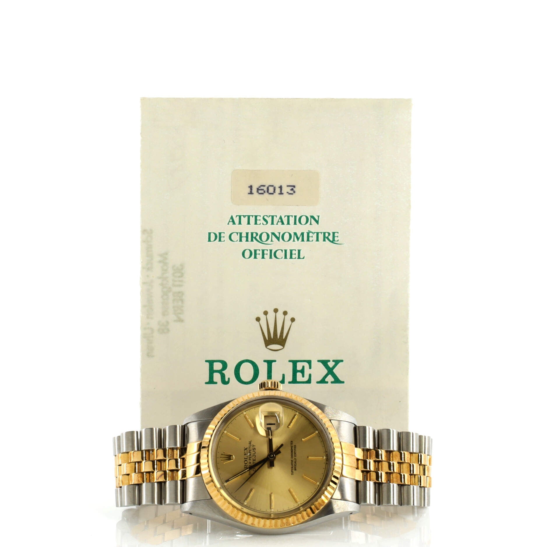 Oyster Perpetual Datejust Automatic Watch Stainless Steel and Yellow Gold 36
