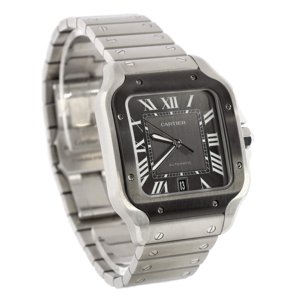 Santos de Cartier Automatic Watch Stainless Steel with ADLC Stainless Steel Bezel 40
