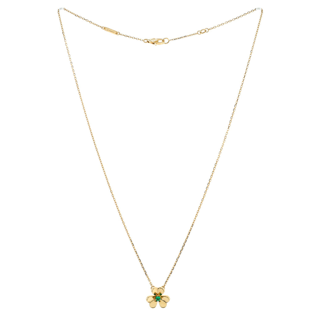 Frivole Pendant Necklace 18K Yellow Gold and Emerald Mini