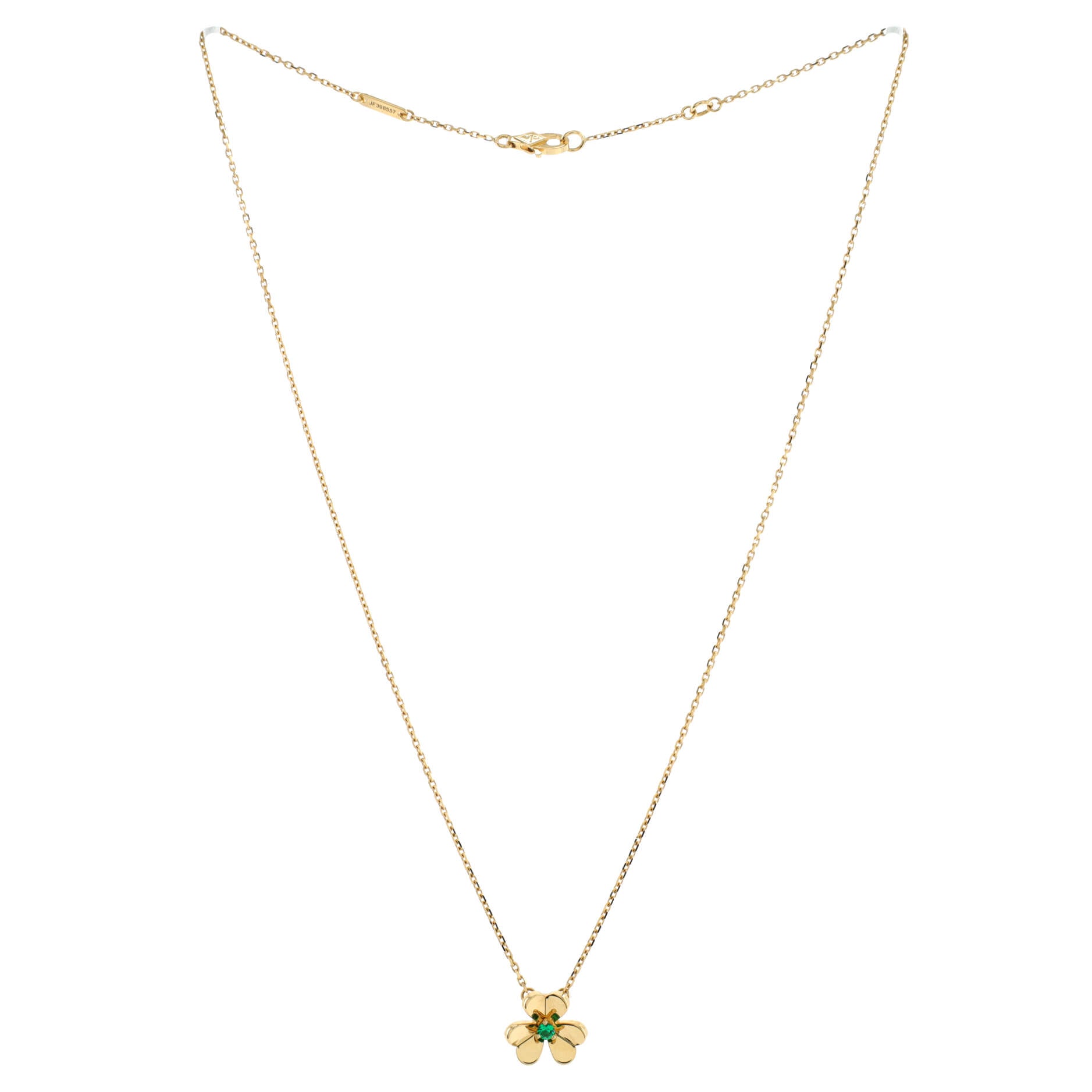Frivole Pendant Necklace 18K Yellow Gold and Emerald Mini