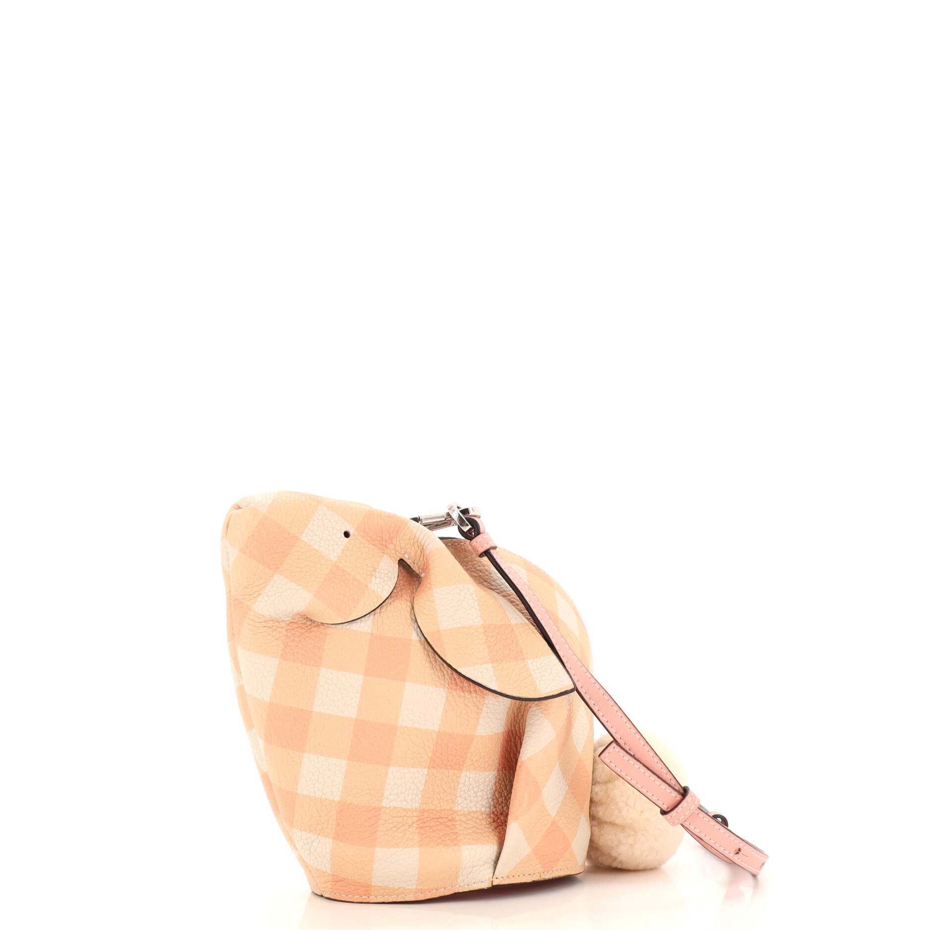 Rabbit Crossbody Bag Printed Leather and Shearling Mini