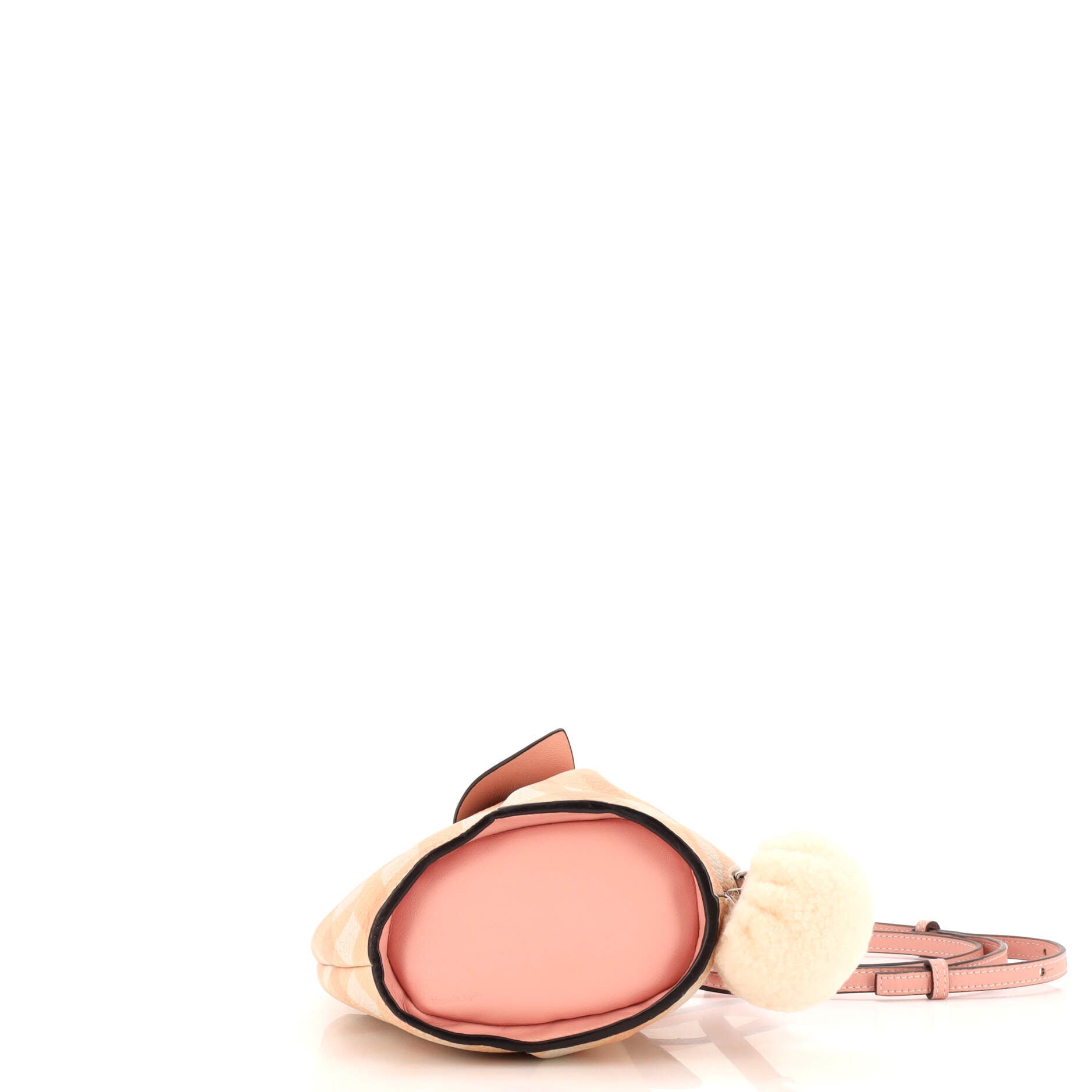 Rabbit Crossbody Bag Printed Leather and Shearling Mini
