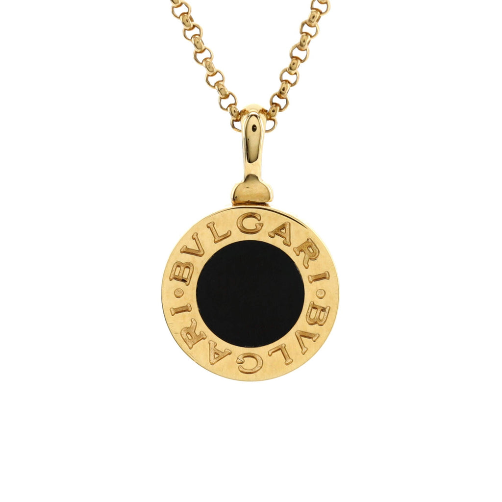 Bvlgari Bvlgari Pendant Necklace 18K Yellow Gold with Onyx