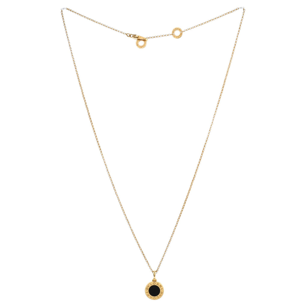 Bvlgari Bvlgari Pendant Necklace 18K Yellow Gold with Onyx