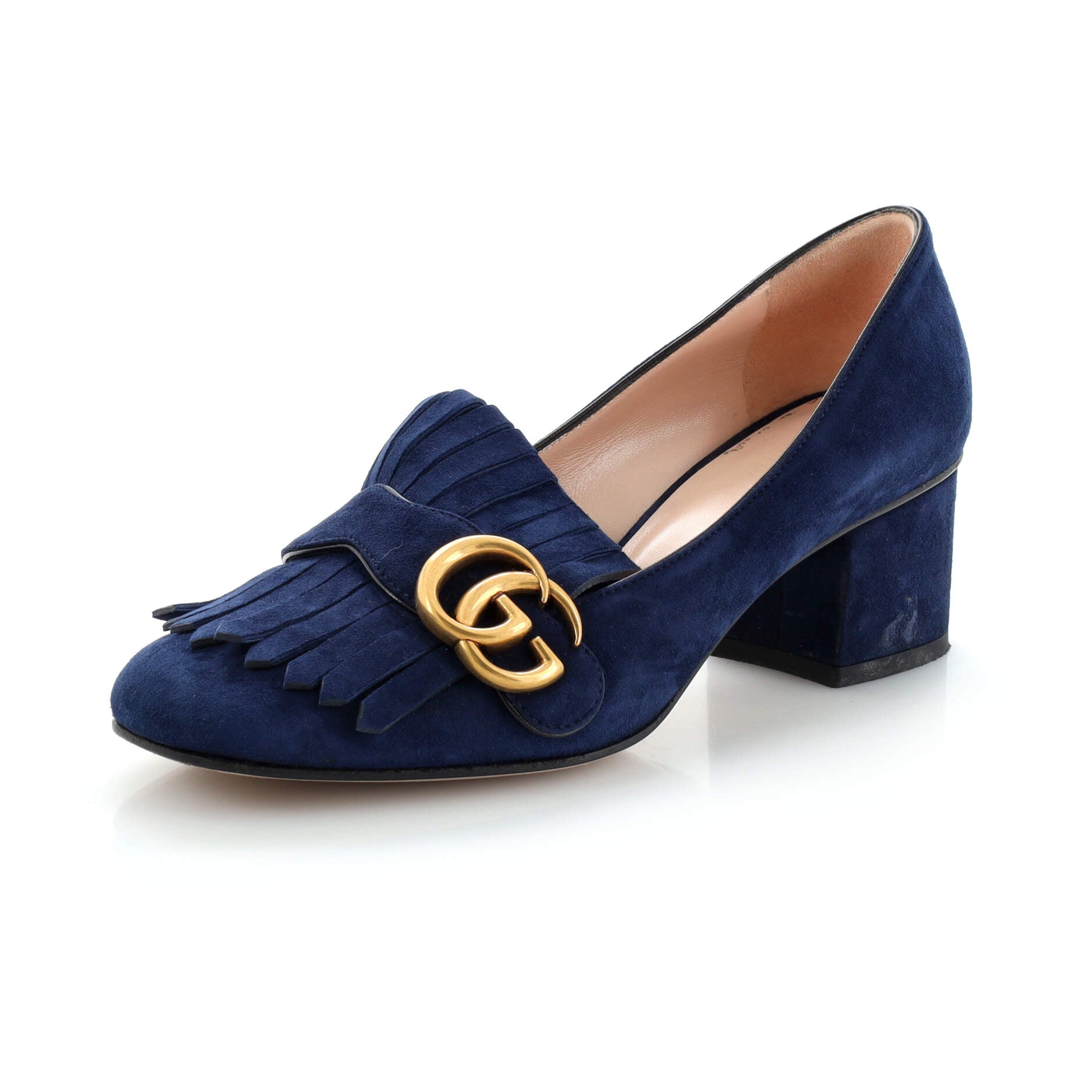 Women's GG Marmont Fringed Pumps Suede