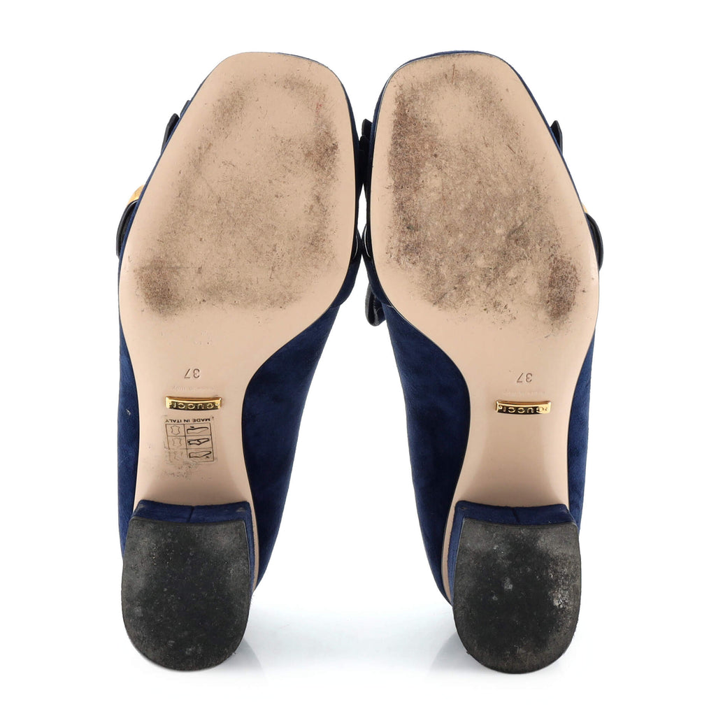 Women's GG Marmont Fringed Pumps Suede