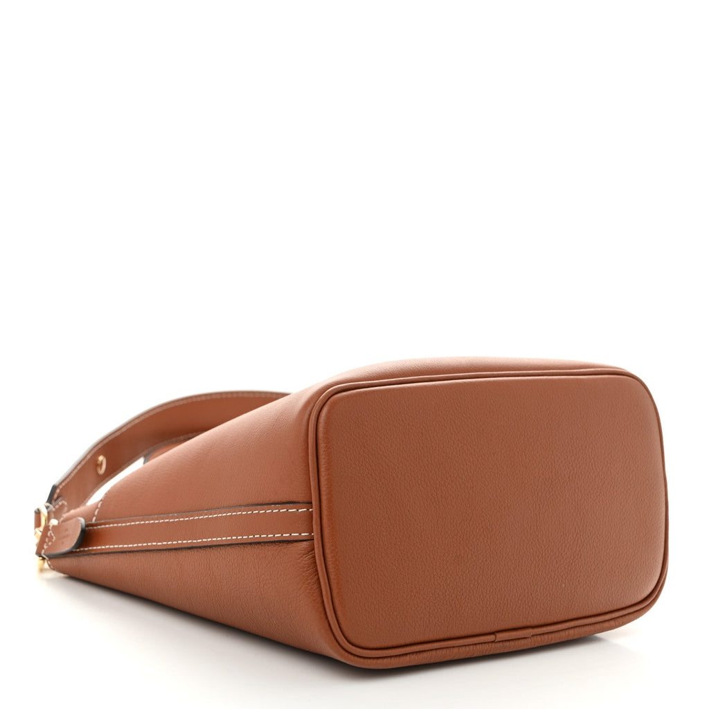 Calfskin Lock and Walk Bucket Cognac