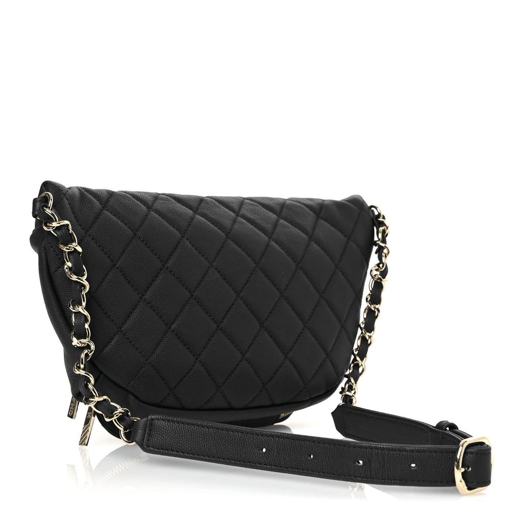 Caviar Quilted Business Affinity Waist Belt Bag Navy