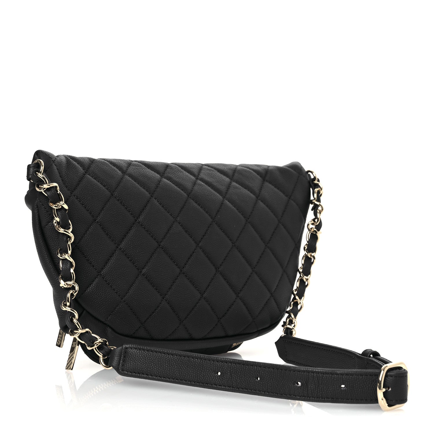 Caviar Quilted Business Affinity Waist Belt Bag Navy