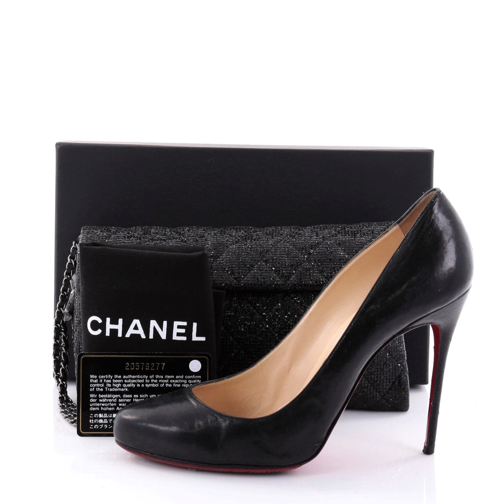Chain Clutch Glittered Calfskin