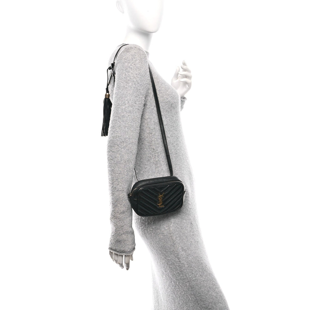Calfskin Matelasse Monogram Lou Belt Bag Black