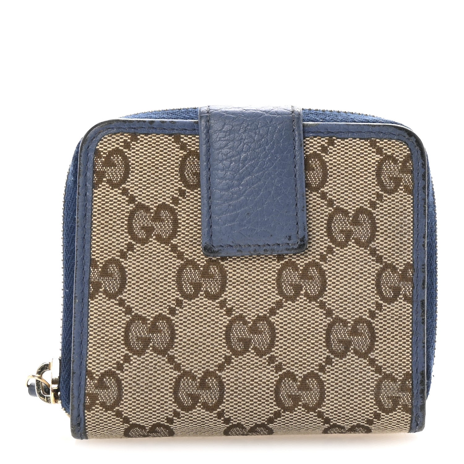 Monogram Dollar Calfskin Zip Around French Flap Wallet Beige Ebony Caspian
