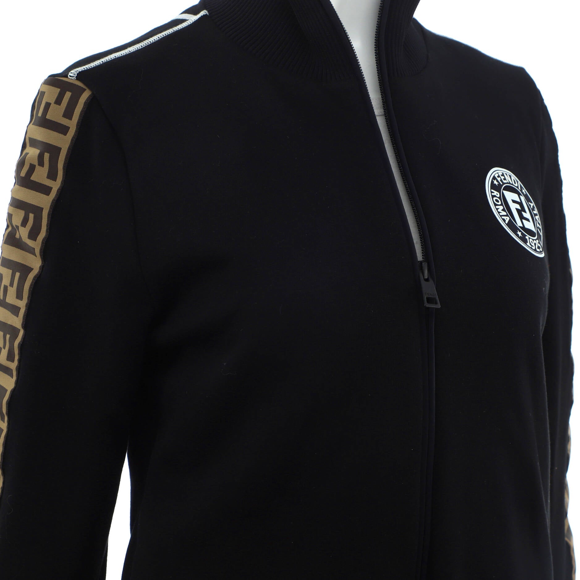 Women's Logo Tape Zip Track Jacket Polyamide and Cotton