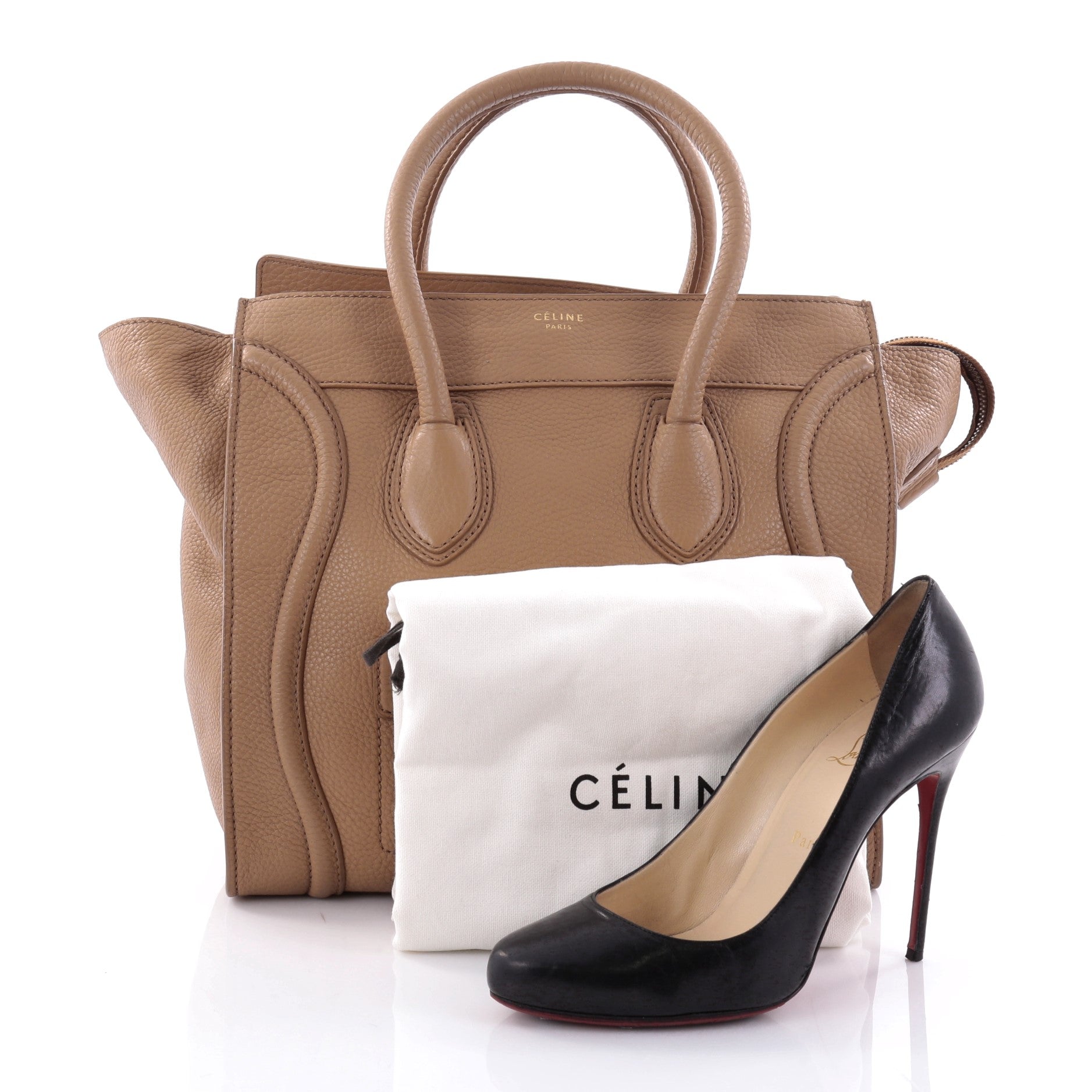 Luggage Handbag Grainy Leather Mini