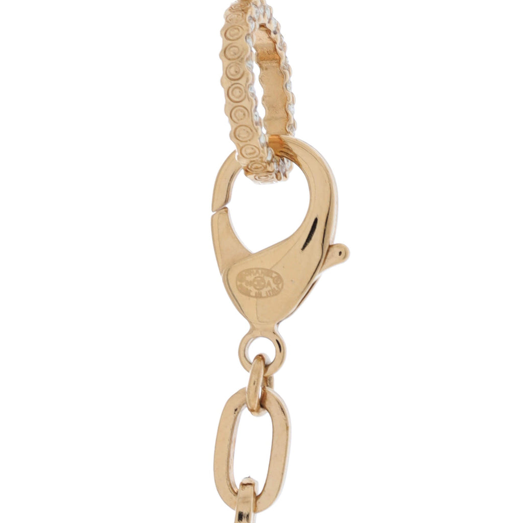 CC Pendant Chain Necklace Metal with Resin and Crystals