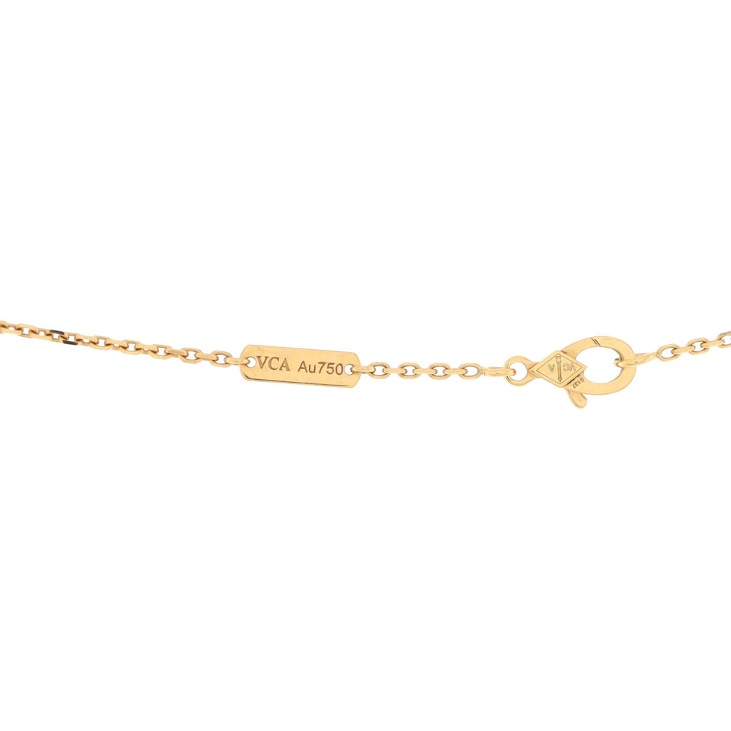 Vintage Alhambra Pendant Necklace 18K Yellow Gold and Malachite