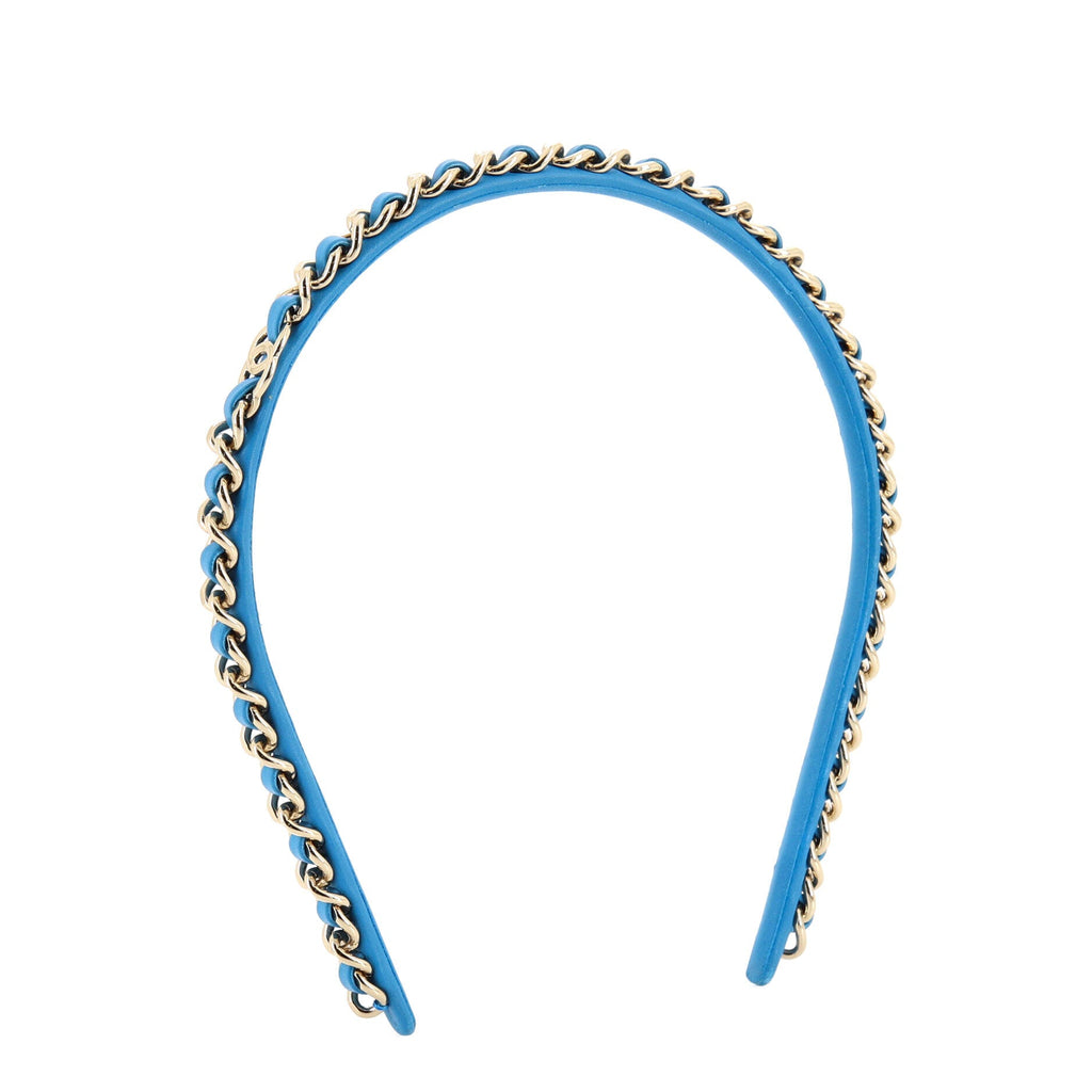 CC Turnlock Chain Link Headband Lambskin and Metal