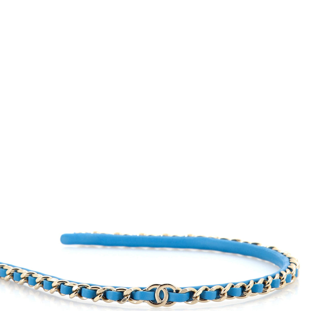 CC Turnlock Chain Link Headband Lambskin and Metal