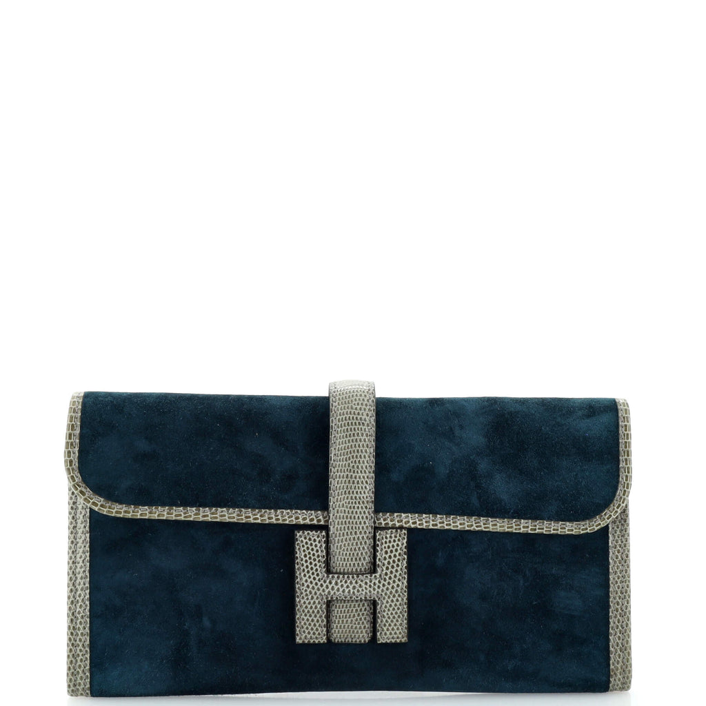 Jige Elan Clutch Doblis Suede with Lizard 29
