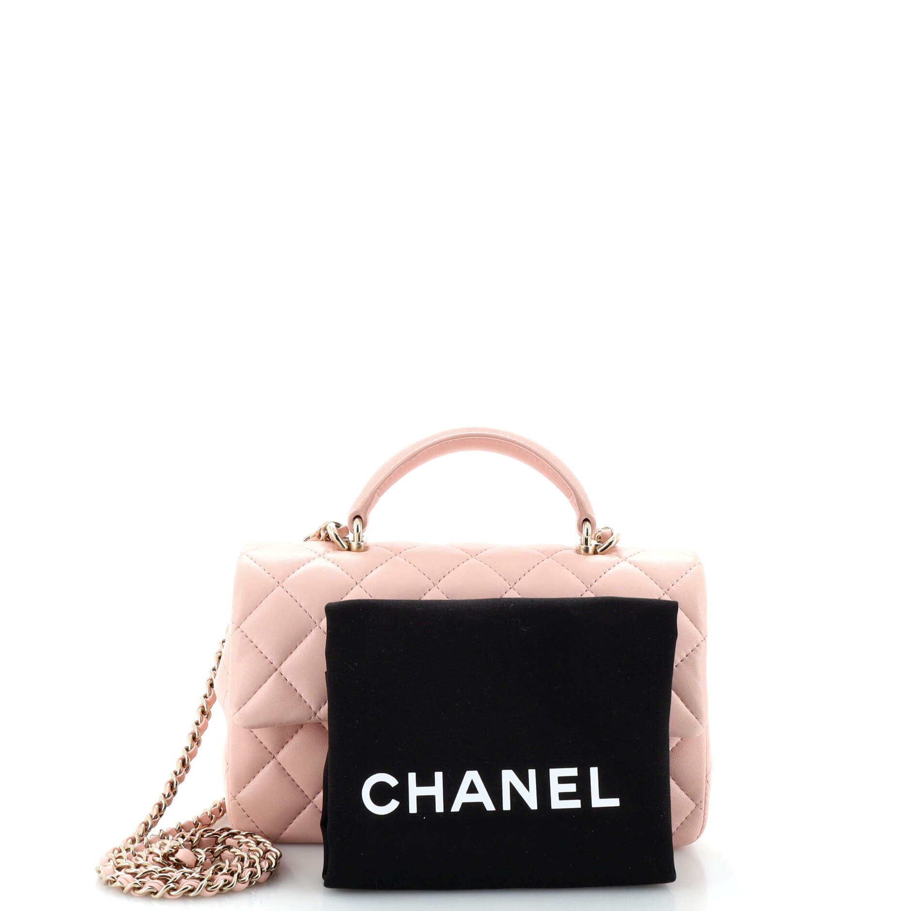 Classic Single Flap Top Handle Bag Quilted Lambskin Mini